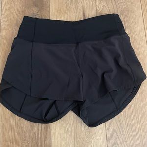 Lululemon black speed up shorts, high rise, 2.5 inches, size 2